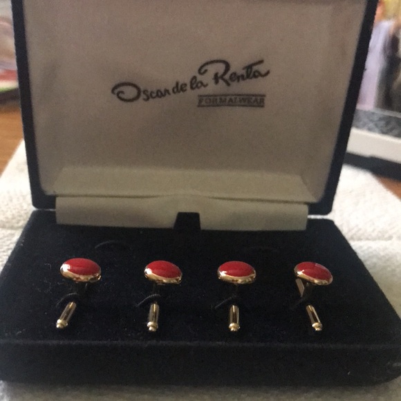 New in box Vintage OSCAR de la RENTA shirt studs - Picture 3 of 4